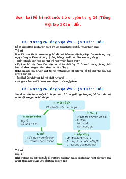 Soạn bài Kể lại một cuộc trò chuyện trang 24 | Tiếng Việt lớp 3 Cánh diều