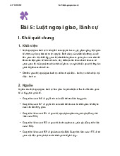 Bài 5: Khái quát và nguyên tắc luật ngoại giao, lãnh sự | Trường Đại học Luật, Đại học Quốc gia Hà Nội