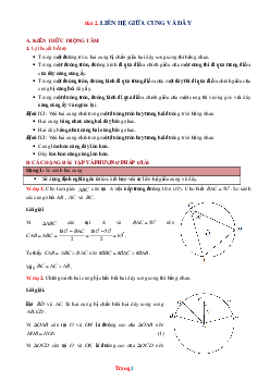 Phương pháp giải hình học 9 liên hệ giữa cung và dây (có đáp án và lời giải chi tiết)