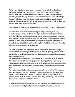 Sex education for children