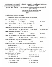 Đề thi giữa kì 1 Toán 8 năm 2025 – 2026 trường THCS Huỳnh Thúc Kháng – Đà Nẵng