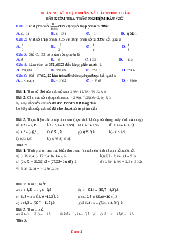Bài tập Toán 6 bộ kết nối tuần 28 Số thập phân và các phép toán