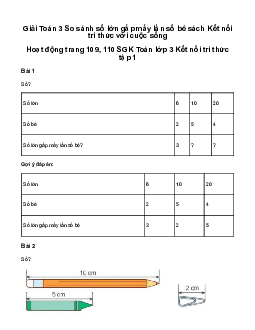 Giải Toán 3 Bài 39: So sánh số lớn gấp mấy lần số bé | Kết nối tri thức