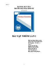 Bài tập nhóm lần 2 - Môn quản trị học - Đại Học Kinh Tế - Đại học Đà Nẵng