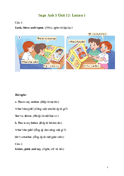 Giải Tiếng Anh lớp 3 Unit 12: Lesson 1 | Global Success