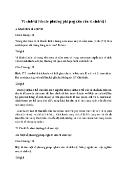 Giải Sinh học 10 Bài 17: Vi sinh vật và các phương pháp nghiên cứu vi sinh vật | Cánh diều