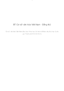 BT Cơ sở văn hóa Việt Nam - Sống thử | Cơ sở văn hóa Việt Nam | Đại học Khoa học Xã hội và Nhân văn, Đại học Quốc gia Thành phố HCM