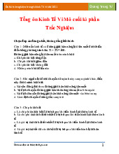 Tổng Ôn Kinh Tế Vi Mô Cuối Kì - Trắc Nghiệm và Câu Hỏi Ôn Tập Môn Chính sách và ứng dụng kinh tế vĩ mô | Trường Học Viện nông nghiệp Việt Nam