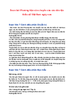 Soạn bài Phương tiện vận chuyển của các dân tộc thiểu số Việt Nam ngày xưa | Ngữ văn 7 sách Cánh diều
