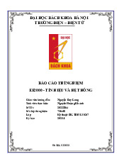 Báo cáo thí nghiệm môn Tín hiệu hệ thống | Trường Đại học Bách Khoa Hà Nội