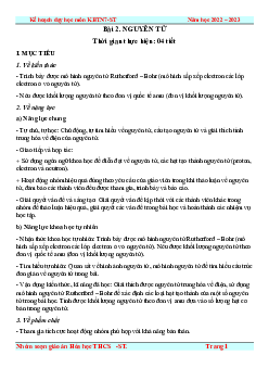 Giáo án Khoa học tự nhiên 7 Bài 2: Nguyên Tử sách Kết nối tri thức với cuộc sống