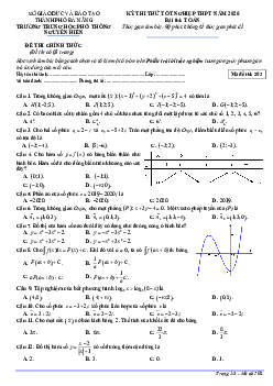 Đề thi thử tốt nghiệp THPT 2020 môn Toán trường THPT Nguyễn Hiền – Đà Nẵng