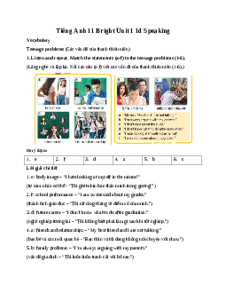 Giải Tiếng Anh 11 Unit 1 1d Speaking | Bright
