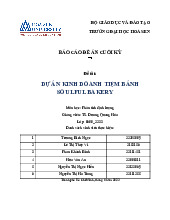 Dự Án Kinh Doanh Tiệm Bánh Soulful Bakery | Đề án phân tích định lượng