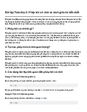 Bài tập Toán lớp 2: Phép trừ có nhớ và cách giải chi tiết nhất