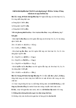 Giải Sách bài tập Hóa học 9 bài 32