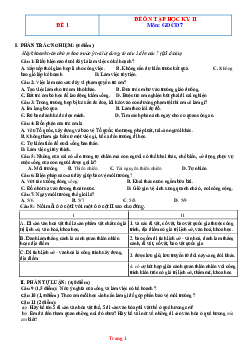 Bộ đề thi học kỳ 2 GDCD 7 năm học 2021-2022 (có đáp án)