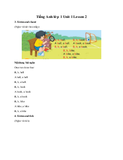 Tiếng Anh lớp 1 Unit 1 Lesson 2 | Global Success