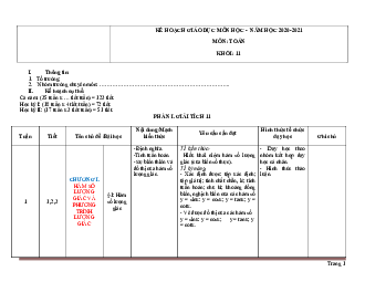 Kế hoạch giáo dục Toán 11 cả năm