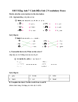 SBT Tiếng Anh 7 Explore English Cánh Diều Unit 2 Vocabulary Focus