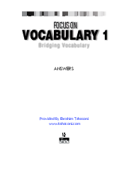Focus on Vocabulary 1 and Answers - English A2| Đại học Sư Phạm Hà Nội