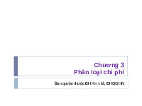 Chương 3: Phân loại chi phí | Bài giảng môn kế toán quản trị | Đại học Bách khoa hà nội