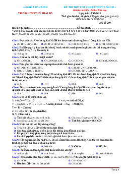 Đề thi thử tốt nghiệp THPT năm 2021 môn hóa Sở GD Bắc NInh Trường THPT Lý Thái Tổ mã đề 209 (có đáp án)