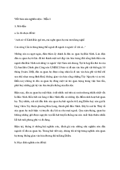 Văn mẫu lớp 10: Viết báo cáo nghiên cứu về một vấn đề văn hóa truyền thống Việt Nam