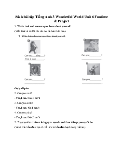 Giải Sách bài tập Tiếng Anh 3 Wonderful World Unit 6 My hobby Project