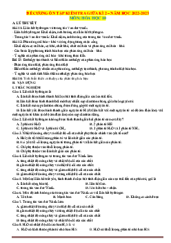 Đề cương ôn tập Hóa 10 giữa HKII năm học 2022-2023
