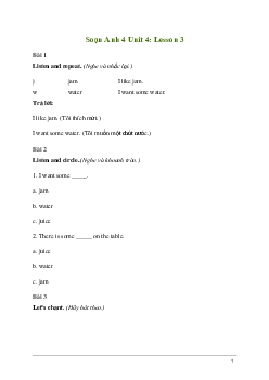 Giải Tiếng Anh lớp 4 Unit 4: Lesson 3 | Global Success