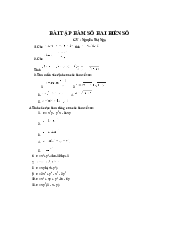 Bài tập hàm hai biến - Toán cao cấp | Trường đại học Lao động - Xã hội