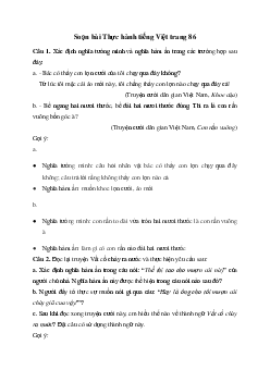 Soạn bài Thực hành tiếng Việt trang 86 - Chân trời sáng tạo