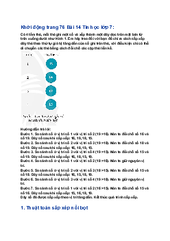 Giải SGK Tin học 7 Bài 14: Thuật toán sắp xếp| Chân trời sáng tạo