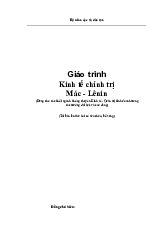 Giáo trình (Ngành Không Chuyên Kinh Tế) | Môn Kinh tế chính trị Mac - Lenin - Trường Đại học Khoa học, Đại học Huế