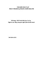 Tài liệu học tập môn Phân tích Hoạt động Kinh doanh | Đại học Kinh tế kỹ thuật công nghiệp