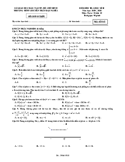 Đề thi học kì 2 Toán 12 năm 2019 – 2020 trường chuyên Trần Đại Nghĩa – TP HCM