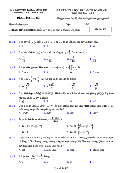 Đề cuối học kì 1 Toán 11 năm 2023 – 2024 trường THPT Nguyễn Huệ – BR VT