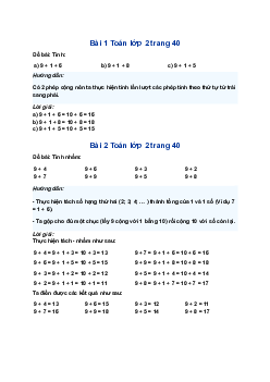 Giải SGK Toán lớp 2 bài 10: 9 cộng với một số | Chân trời sáng tạo