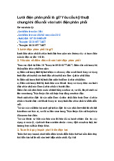 Lưới điện phân phối là gì? Yêu cầu kỹ thuật chung khi đấu nối vào lưới điện phân phối