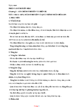 Giáo án học kỳ I môn sinh học 12 CV 5512