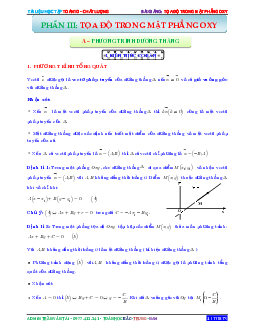 Chuyên đề phương pháp tọa độ trong mặt phẳng – Trần Văn Tài