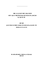 Tiểu luận Quản Trị F&B tại Khách Sạn Quốc Tế Sheraton | Đại học Văn Lang