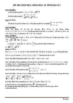 Bộ đề thi chọn học sinh giỏi toán cấp tỉnh, thành phố môn Toán lớp 11 (có đáp án)
