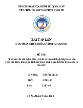Quan điểm của chủ nghĩa Mác – Lênin về liên minh giai cấp và sự vận dụng của Đảng trong quá trình xây dựng khối đại đoàn kết dân tộc ở nước ta hiện nay | Bài tập lớn môn Chủ nghĩa xã hội Neu