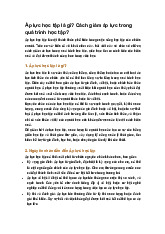 Áp lực học tập là gì? Cách giảm áp lực trong quá trình học tập?