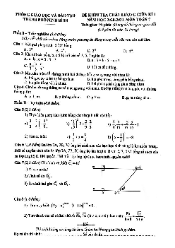 Đề thi giữa kì 1 Toán 7 năm 2020 – 2021 phòng GD&ĐT thành phố Ninh Bình