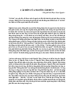 Cái hèn của người cầm bút | Lí luận văn học |  Đại học Sư Phạm Hà Nội