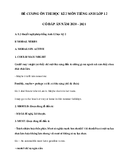 Đề cương ôn thi học kì 2 môn tiếng Anh lớp 12 năm 2023