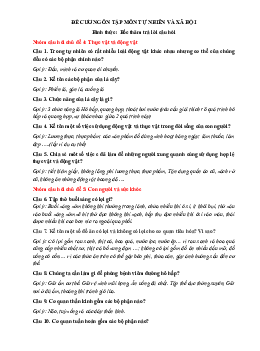 Đề cương ôn tập học kì 2 môn Tự nhiên và xã hội 3 năm 2022 - 2023 | Kết nối tri thức